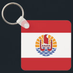 Porte-clés Drapeau de la Polynésie française<br><div class="desc">Drapeau patriotique de la Polynésie française</div>