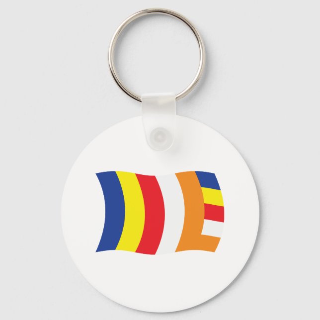 Porte-clés Drapeau de la religion bouddhiste (Recto)