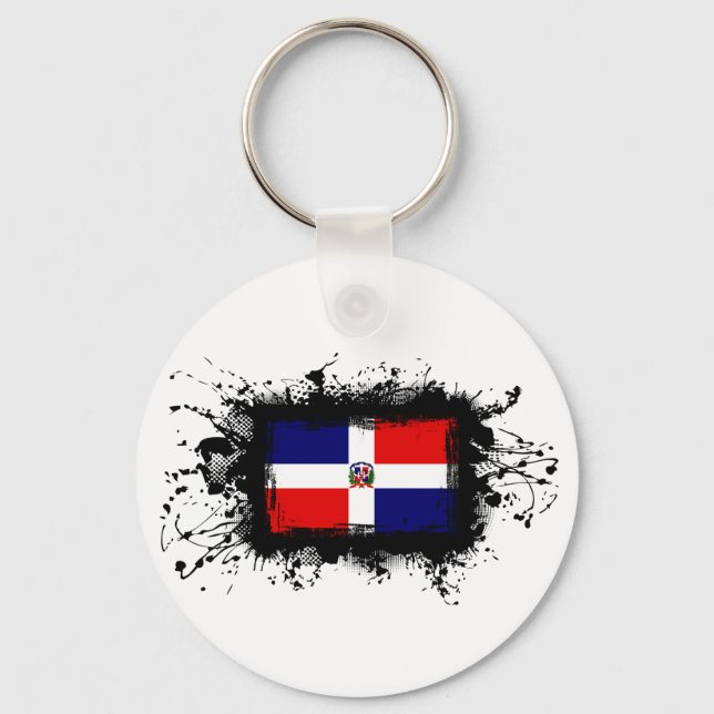 Porte-clés Drapeau de la République Dominicaine (Recto)