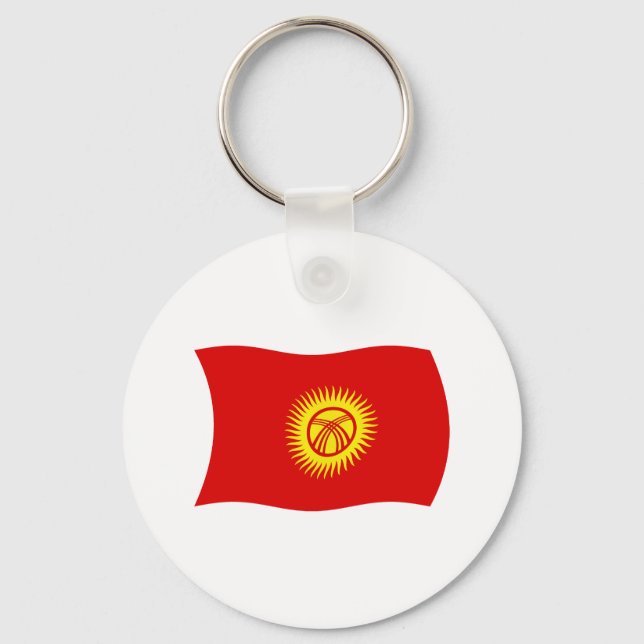 Porte-clés Drapeau de la République kirghize (Recto)