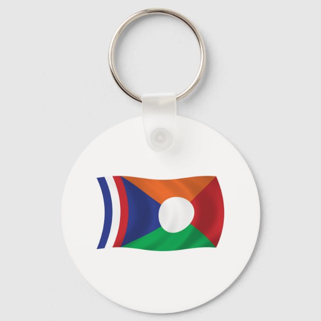 Porte-clés Drapeau de la Réunion (Recto)