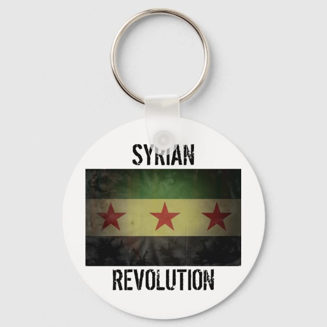 Porte-clés Drapeau de la Syrie grungy "révolution syrienne" (Recto)
