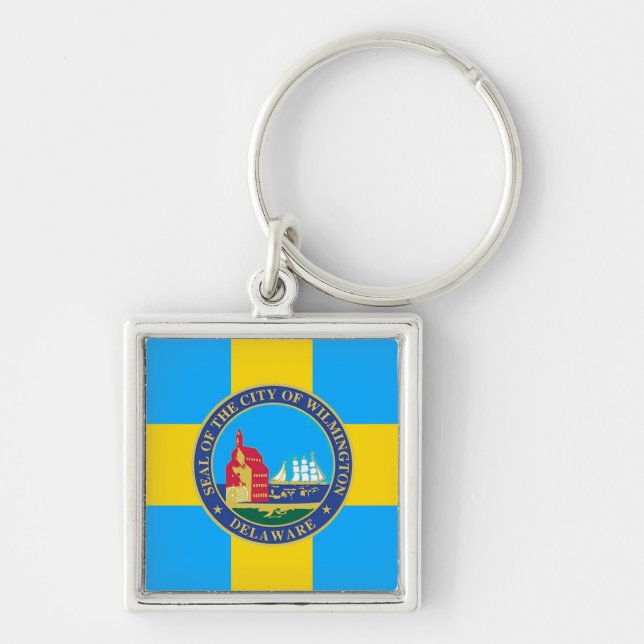 Porte-clés Drapeau de la ville de Wilmington, Delaware (Devant)