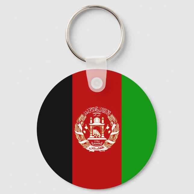 Porte-clés Drapeau de l'Afghanistan patriotique (Recto)