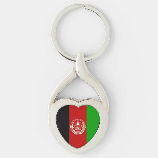 Porte-clés Drapeau de l'Afghanistan patriotique (Devant)