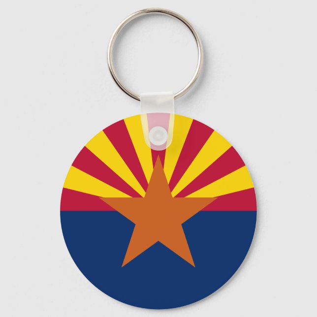 Porte-clés Drapeau de l'Arizona : Étoile de fondation Soleil, (Recto)