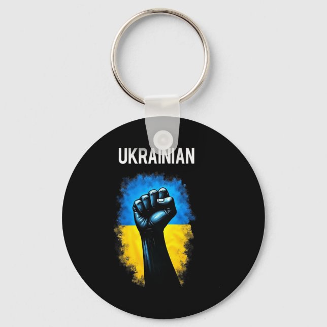 Porte-clés Drapeau de l'armée ukrainienne Symbole de tridente (Recto)