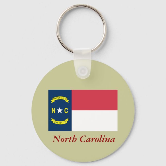 Porte-clés Drapeau de l'État de Caroline du Nord (Recto)