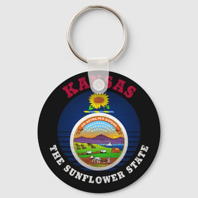 PORTE-CLÉS DRAPEAU DE L'ÉTAT DE KANSAS SUNLOWER (Recto)