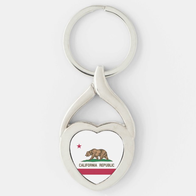 Porte-clés Drapeau de l'État de la République de Californie (Devant)