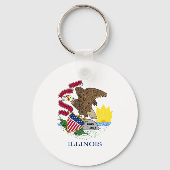 Porte-clés Drapeau de l'État de l'Illinois (Recto)