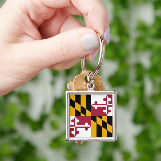 Porte-clés Drapeau de l'État du Maryland (main)