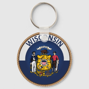 Porte-clés Drapeau de l'État du Wisconsin