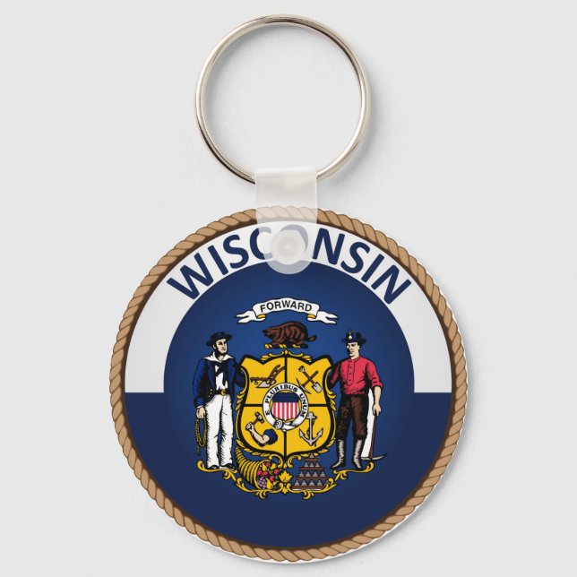 Porte-clés Drapeau de l'État du Wisconsin (Recto)
