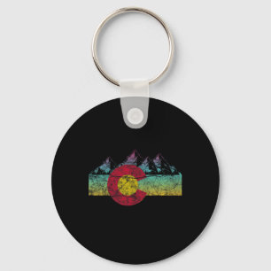 Porte-clés Drapeau de l'État Rétro Colorado Montagnes Rocheus