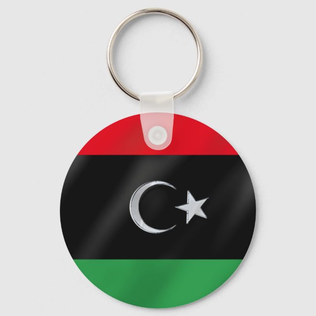 Porte-clés Drapeau de l'Indépendance libyenne - Libérez la Li (Recto)