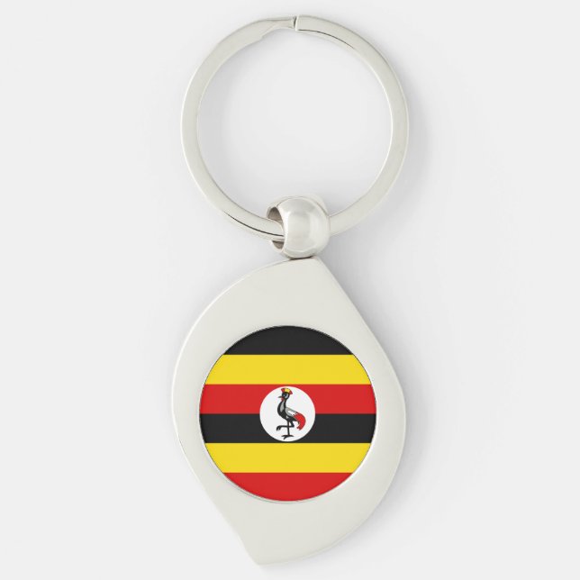 Porte-clés Drapeau de l'Ouganda (Devant)
