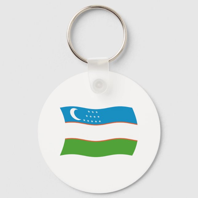 Porte-clés Drapeau de l'Ouzbékistan (Recto)