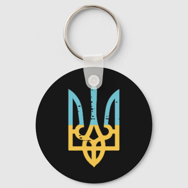 Porte-clés Drapeau de l'Ukraine Trident de poche femmes blaso (Recto)