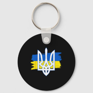 Porte-clés Drapeau de l'Ukraine Trident - Tryzub Ukrainien Pa