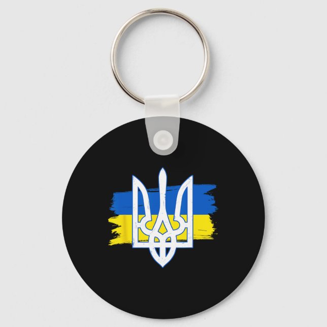 Porte-clés Drapeau de l'Ukraine Trident - Tryzub Ukrainien Pa (Recto)