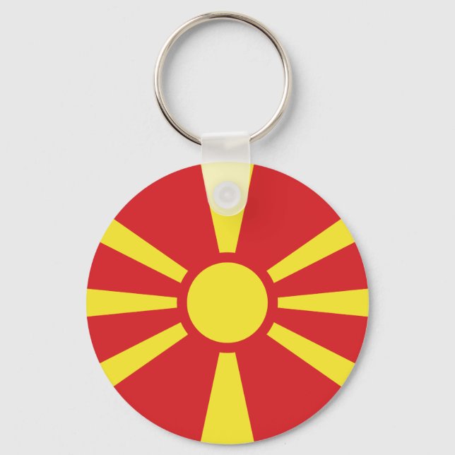 Porte-clés Drapeau de Macédoine du Nord (Recto)