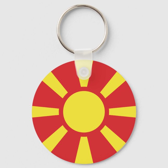 Porte-clés Drapeau de Macédoine du Nord (Recto)