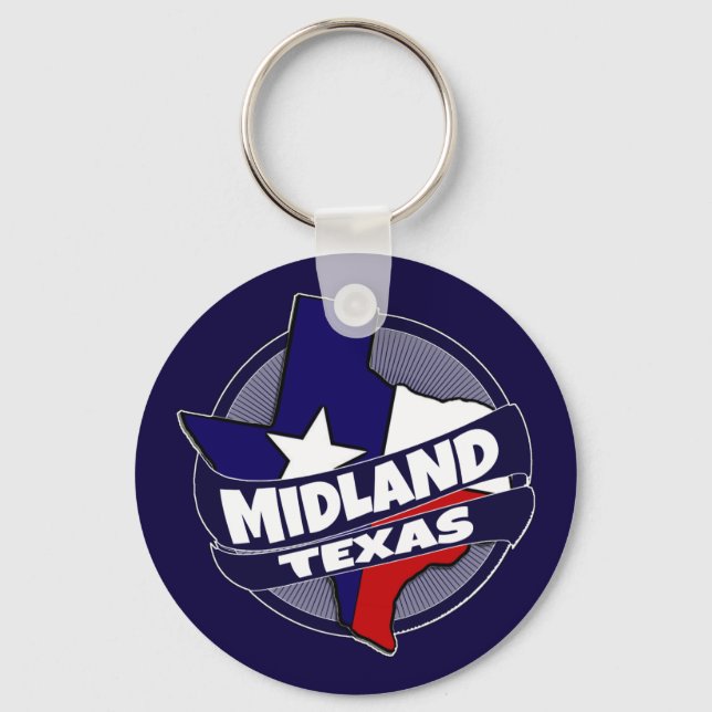 Porte-clés Drapeau de Midland Texas porte - clé éclaté (Recto)