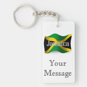 Porte-clés Drapeau de ondulation de la Jamaïque