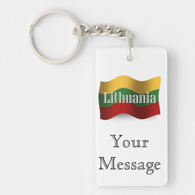 Porte-clés Drapeau de ondulation de la Lithuanie (Devant)