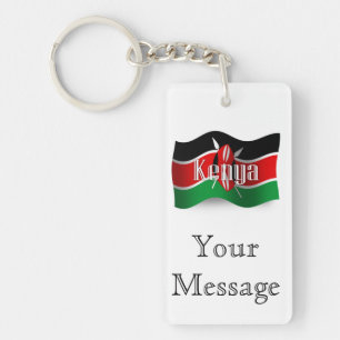 Porte-clés Drapeau de ondulation du Kenya