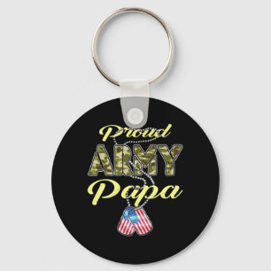 Porte-clés Drapeau de Papa de l'Armée fière Camo Dog Tags Fie
