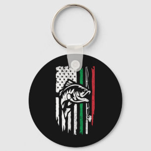Porte-clés Drapeau de pêche à la Byss italien américain pour