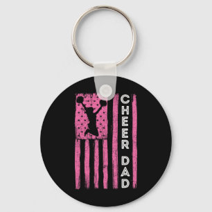 Porte-clés Drapeau de pom-pom girls rose pour papa fanatique 