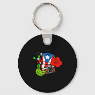 Porte-clés Drapeau de Porto Rico Grenouille florale Boricua F