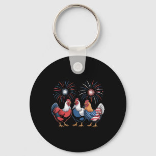 Porte-clés Drapeau De Poulet Usa Patriotique Poulets Adulte 4