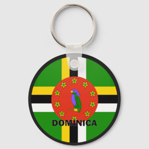 Porte-clés Drapeau de qualité de rondeau de la Dominique