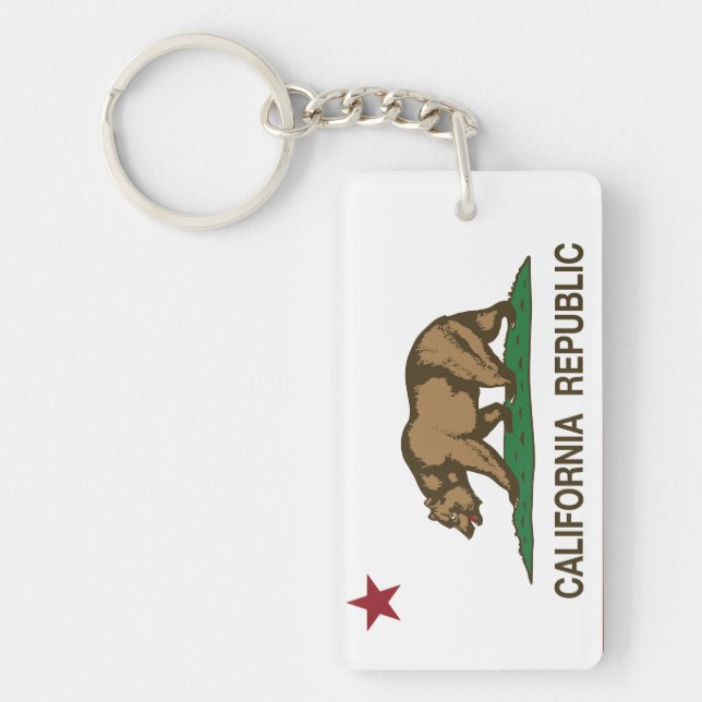 Porte-clés Drapeau de République de la Californie (Devant)