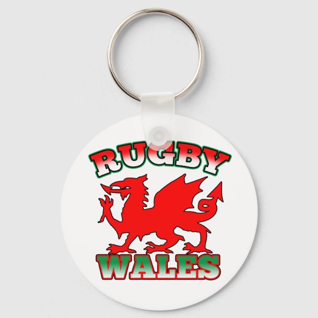 Porte-clés Drapeau de Rugby Pays de Galles Dragon (Recto)