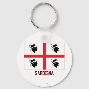Porte-clés Drapeau de Sardegna avec le nom