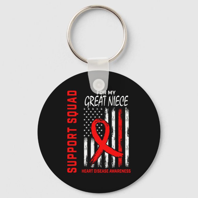Porte-clés Drapeau de sensibilisation à la maladie cardiaque  (Recto)