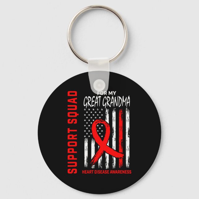 Porte-clés Drapeau de sensibilisation à la maladie cardiaque  (Recto)