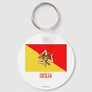 Porte-clés Drapeau de Sicilia avec le nom