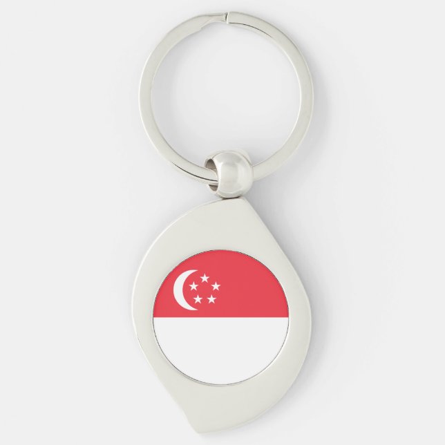 Porte-clés Drapeau de Singapour (Devant)