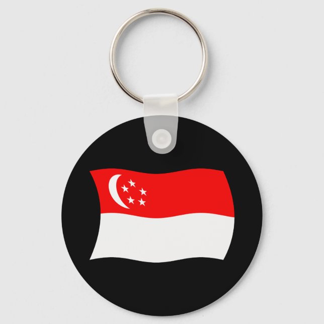 Porte-clés Drapeau de Singapour (Recto)