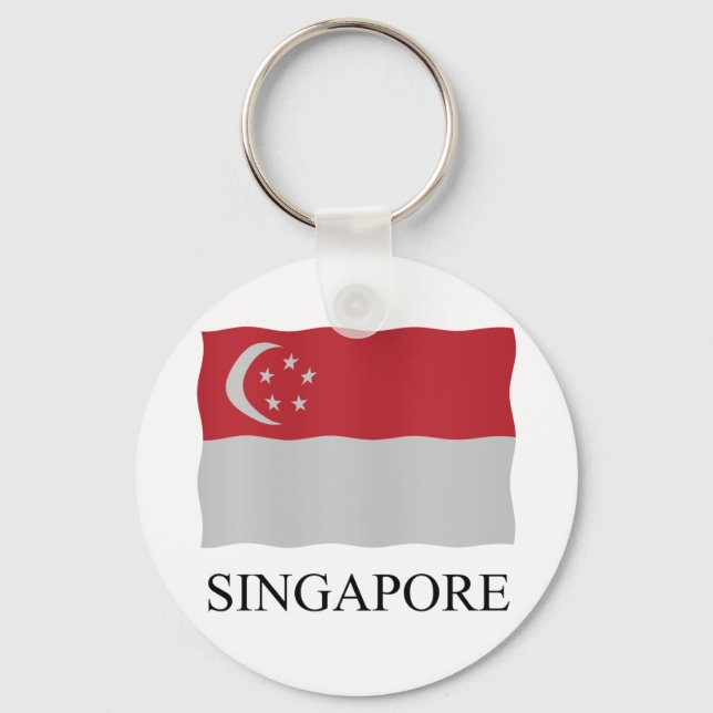Porte-clés Drapeau de Singapour (Recto)