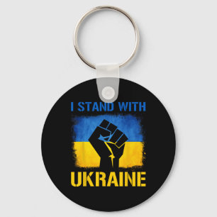 Porte-clés Drapeau de soutien à l'Ukraine Je suis avec l'Ukra