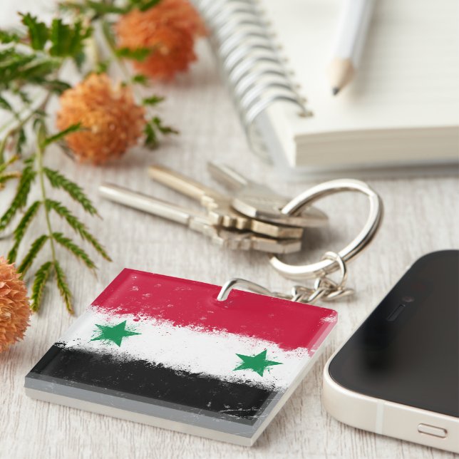 Porte-clés Drapeau de Syrie (Devant Droit)
