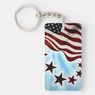 Porte-clés Drapeau de vague des Etats-Unis