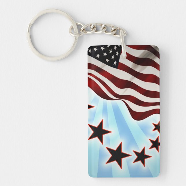 Porte-clés Drapeau de vague des Etats-Unis (Devant)